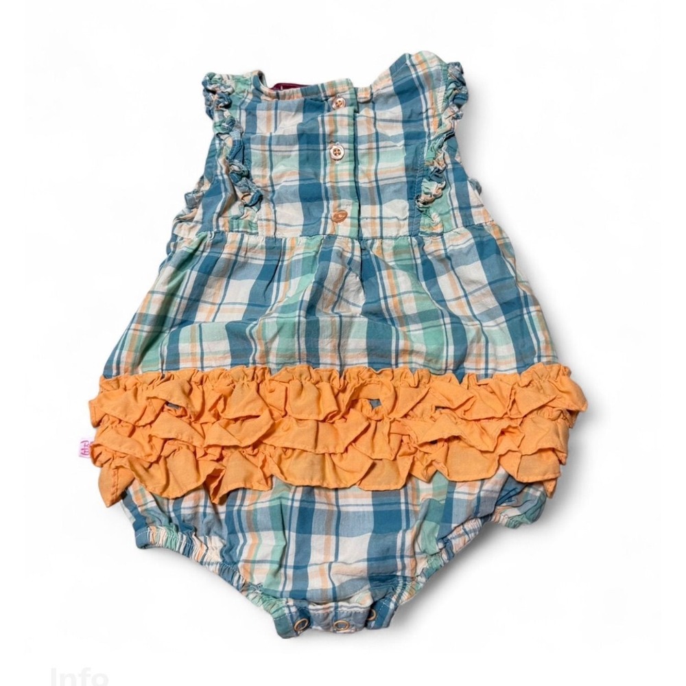 RuffleButts bubble romper toddler girls plaid summer
